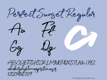 perfectsunset字体家族系列主要提供regular等字体风格样式.