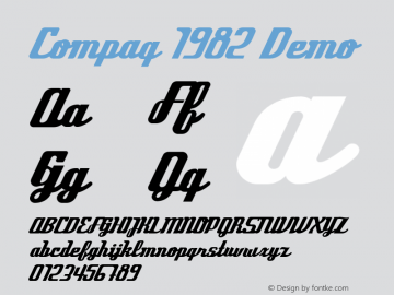 compaq 1982字体家族系列主要提供reguler等字体风格样式.