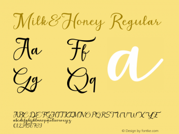 milk&honey version 1.00;december 16, 2018;fontcreator 11.5.0.