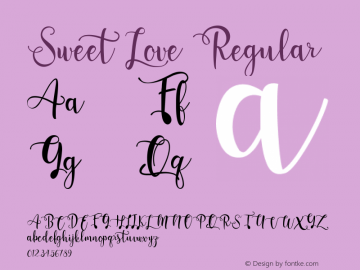 sweet love version 1.002;fontself maker 3.2.2图片样张