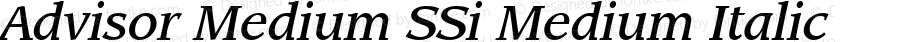 Advisor Medium SSi Medium Italic