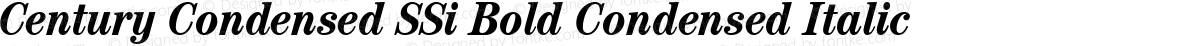 Century Condensed SSi Bold Condensed Italic