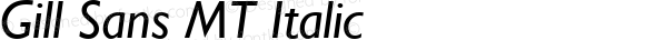 Gill Sans MT Italic Version 1.65