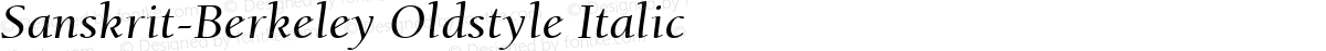 Sanskrit-Berkeley Oldstyle Italic
