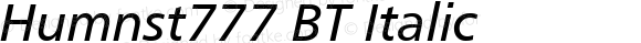 Humnst777 BT Italic