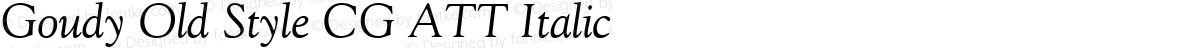 Goudy Old Style CG ATT Italic