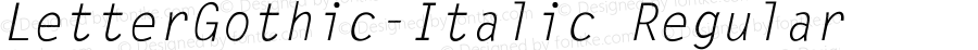 LetterGothic-Italic Regular