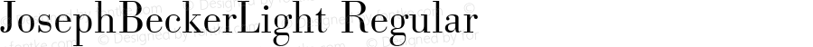 JosephBeckerLight Regular Macromedia Fontographer 4.1 19.03.99