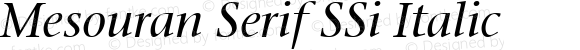 Mesouran Serif SSi Italic