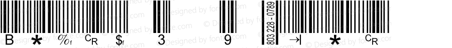 Barcode 3 of 9 Italic