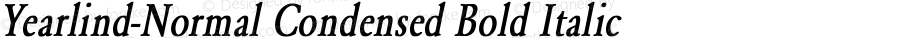 Yearlind-Normal Condensed Bold Italic