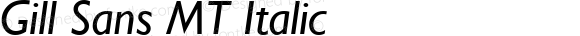 Gill Sans MT Italic Version 1.01