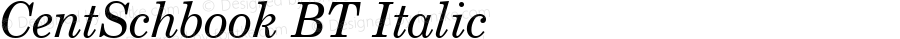 CentSchbook BT Italic 1.0 Wed Apr 17 14:59:00 1996