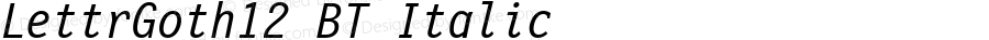 Letter Gothic 12 Pitch Italic BT