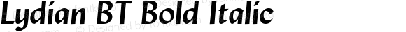 Lydian BT Bold Italic mfgpctt-v1.52 Monday, January 25, 1993 3:19:32 pm (EST)