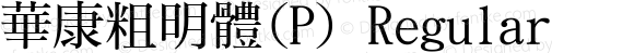 華康粗明體(P) Regular 1 July., 2000: Unicode Version 2.00