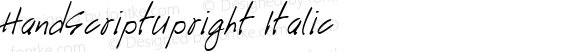 HandScriptUpright Italic W.S.I. Int'l v1.1 for GSP: 6/20/95