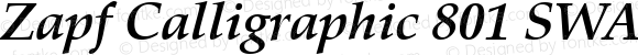 Zapf Calligraphic 801 SWA Bold Italic