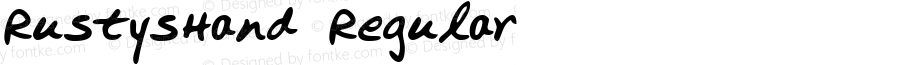 RustysHand Regular Handwriting KeyFonts, Copyright (c)1995 SoftKey Multimedia, Inc., a subsidiary of SoftKey International, Inc.