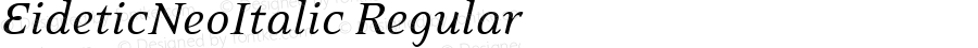 EideticNeoItalic Regular Macromedia Fontographer 4.1.4 10/19/00