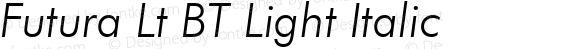 Futura Light Italic BT