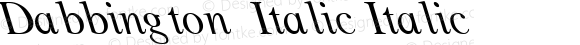 Dabbington  Italic Italic Unknown