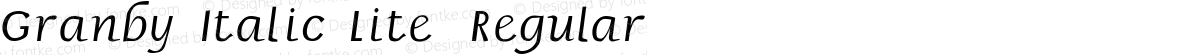 Granby Italic Lite Regular