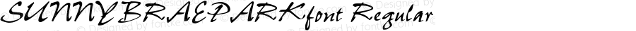 SUNNYBRAEPARKfont Regular Altsys Fontographer 3.5  3/29/01