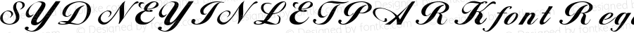 SYDNEYINLETPARKfont Regular Altsys Fontographer 3.5  3/29/01