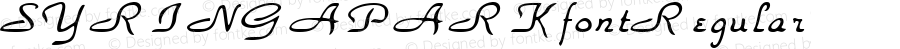 SYRINGAPARKfont Regular Altsys Fontographer 3.5  3/29/01