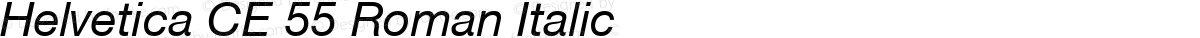 Helvetica CE 55 Roman Italic