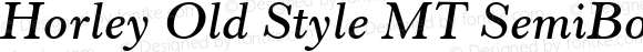 Horley Old Style MT SemiBold Italic Version 1.00