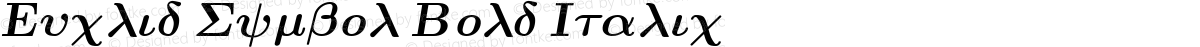 Euclid Symbol Bold Italic