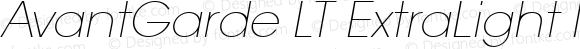 AvantGarde LT ExtraLight Italic