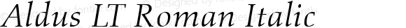 Aldus LT Roman Italic