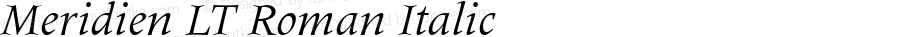 Meridien LT Italic