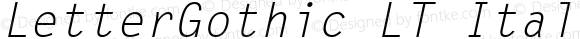 LetterGothic LT Italic