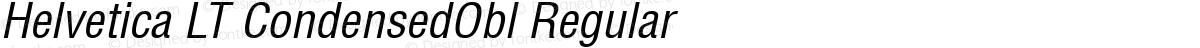Helvetica LT CondensedObl Regular