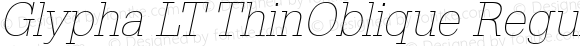 Glypha LT ThinOblique Regular Version 6.1; 2002