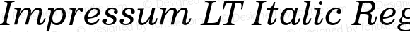 Impressum LT Italic Regular
