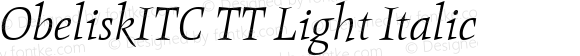 ObeliskITC TT Light Italic