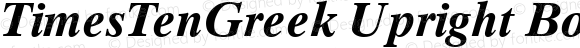 TimesTenGreek Upright Bold Italic