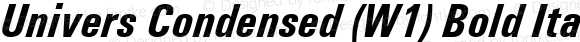 Univers Condensed (W1) Bold Italic