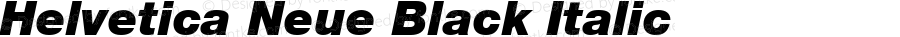 Helvetica 96 Black Italic