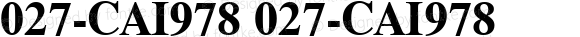 027-CAI978 027-CAI978 Version 1.00 December 21, 1998, initial release