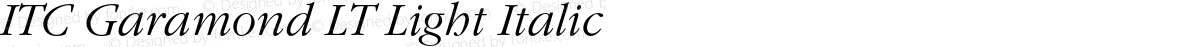 ITC Garamond LT Light Italic