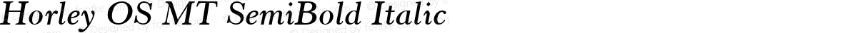Horley OS MT SemiBold Italic