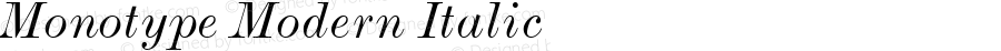 Monotype Modern Extended Italic