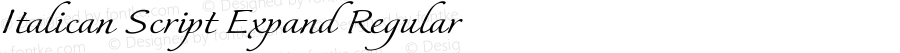 Italican Script Expand Regular Version 1.000 2004 initial release