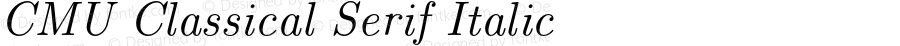 CMU Classical Serif Italic